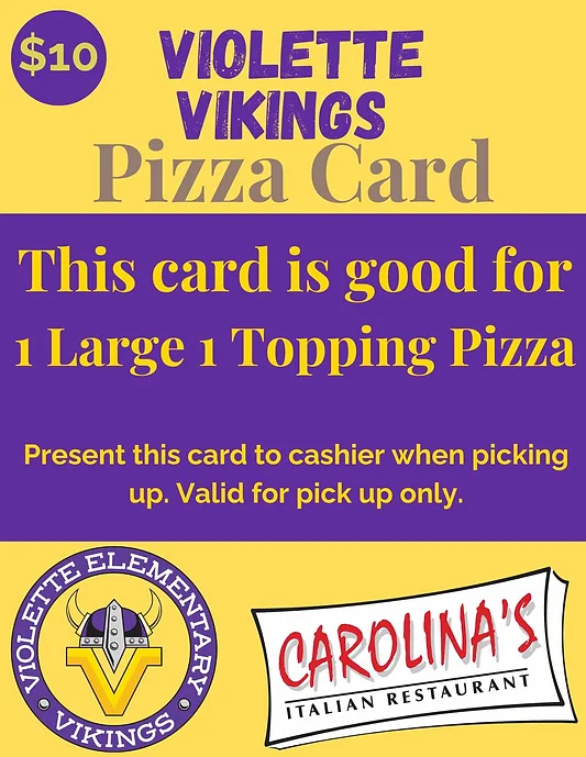 A vikings pizza card is good for 1 large topping pizza.